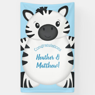 Lona Zebra Baby Shower Blue