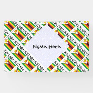 Lona Zimbabue Bandera de Zimbabue Tiled Negro Personali