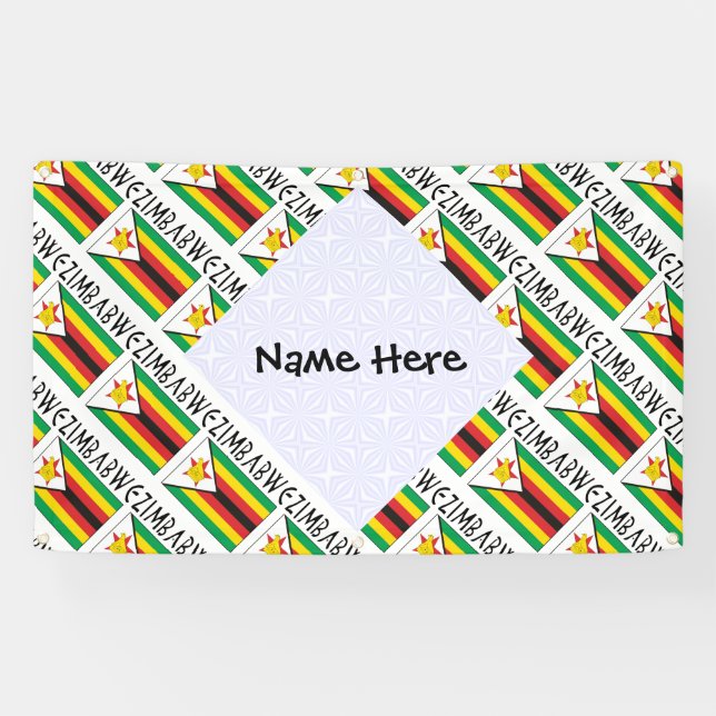 Lona Zimbabue: La bandera de Zimbabue cubierta con azul (Horizontal)