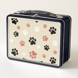 lonchera metalizado de papel de perro negro, blanc