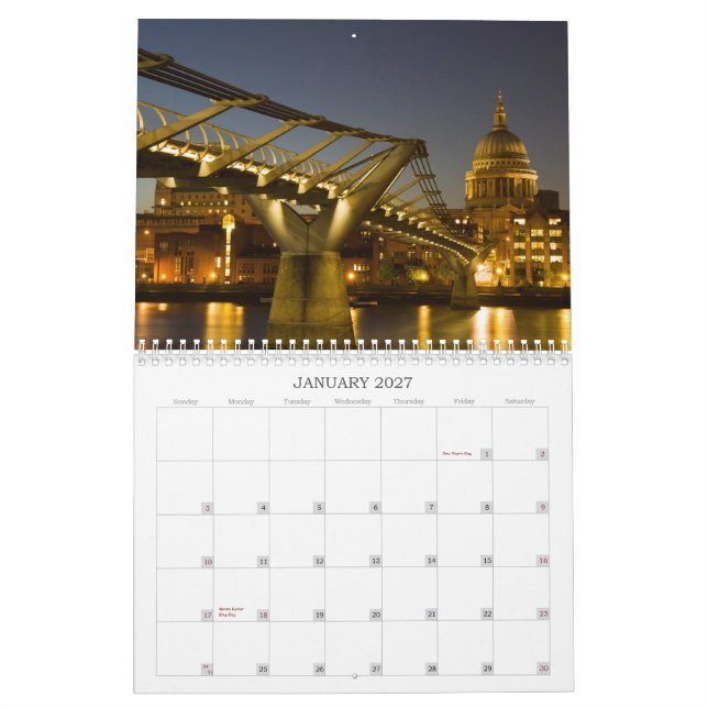 Londres - calendario de los tiros de la noche (Jan 2027)