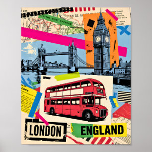 Londres Inglaterra Arte Pop Retro Vintage Viaje en
