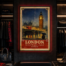 Londres Inglaterra Póster de viaje vintage – Pared