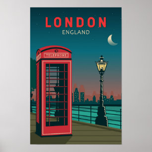 Londres Inglaterra Retro Viaje Arte Vintage