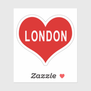 LONDRES Pegatina de Vinyl de corazón de amor rojo