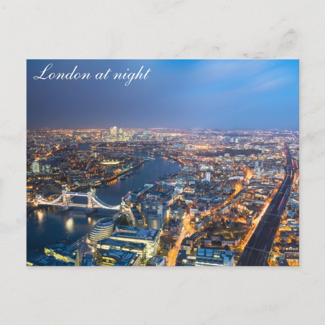 Londres por la noche - Tarjeta postal con vista aé (Anverso)