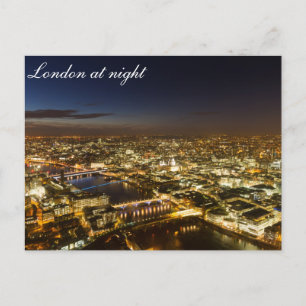 Londres por la noche - Tarjeta postal con vista aé