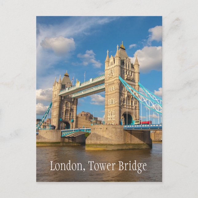 Londres, Tower Bridge, postal de fotografía (Anverso)