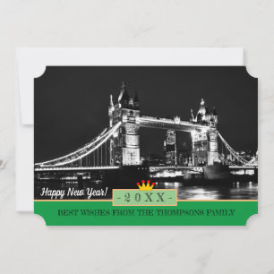 Londres, Tower Bridge y Feliz Año Nuevo! Tarjeta d