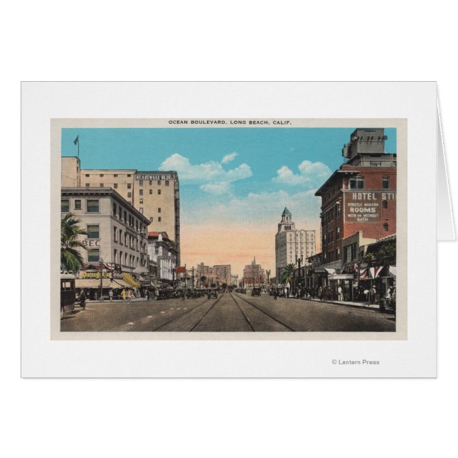 Long Beach, CA - Ocean Boulevard View (Anverso (Horizontal))