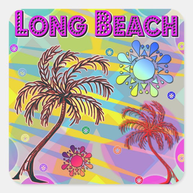 Long Beach Happy y Hope Pegatina (Anverso)