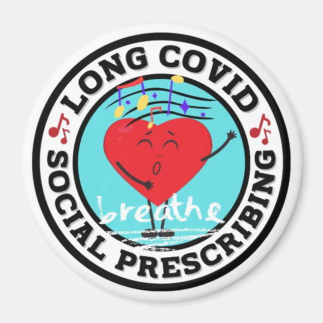 Long Covid - imán de prescripción social (canto) (Frente)