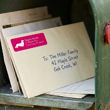 Long Hair Dachshund | Etiqueta de dirección de ret