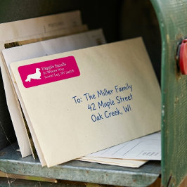 Long Hair Dachshund | Etiqueta de dirección de ret