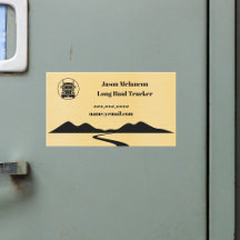 Long Haul Trucker Gold Truck Road Mountain Magnet