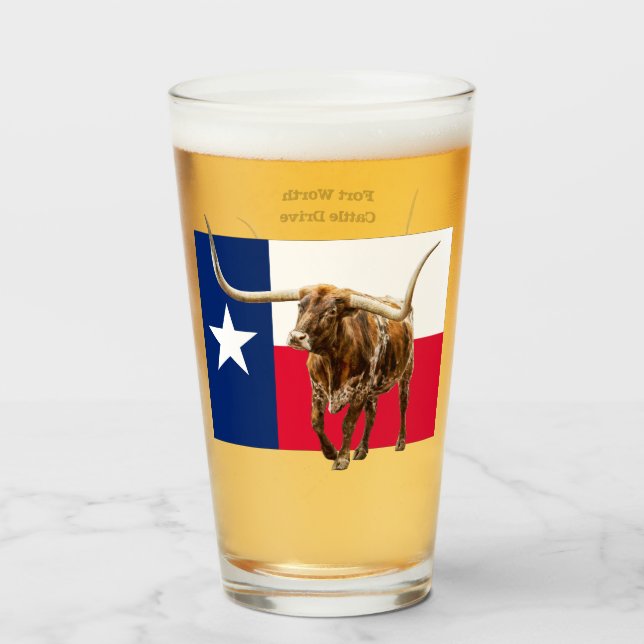 Longhorn de Fort Worth, vaso de cerveza (Anverso (lleno))