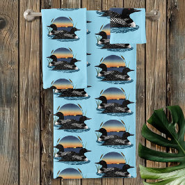 Loon Couple Sunset Blue