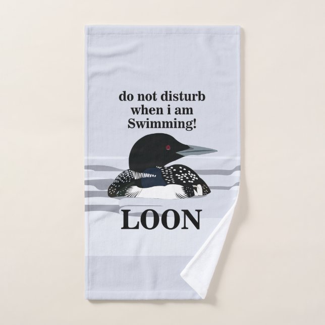 Loon Somorgujo Común Ave Lago Divertido (Toalla de mano)
