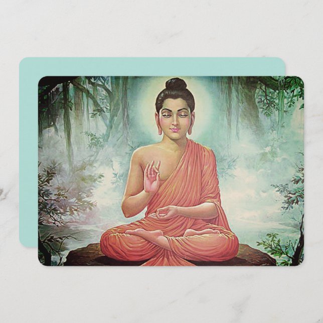 Lord Buddha - Tarjeta de saludo (Anverso / Reverso)