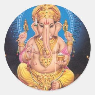Lord Ganesh Round Pegatina