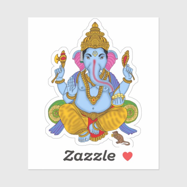 Lord Ganesha Pegatina (Hoja)