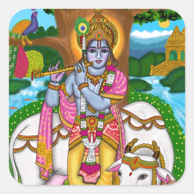 Lord Krishna Pegatina (Anverso)