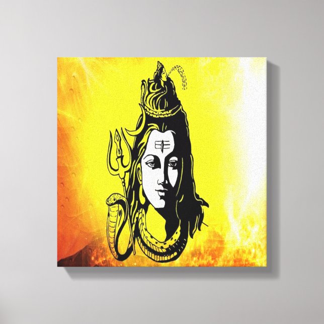 Lord Shiva: una bella pintura en un lienzo (Anverso)