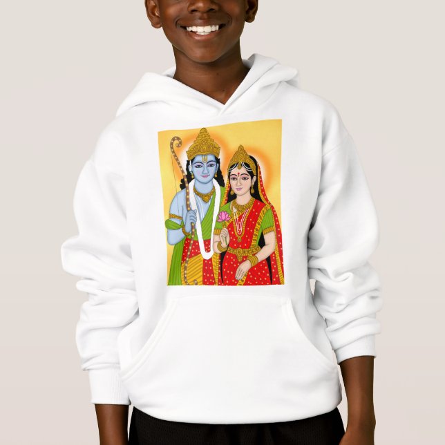 Lord Sitaram Hoodie – Spiritual Wear for Devotees (Anverso)