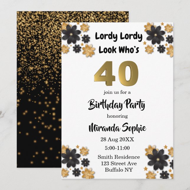 Lordy Lordy mira quién invita a cumplir 40 años (Anverso / Reverso)