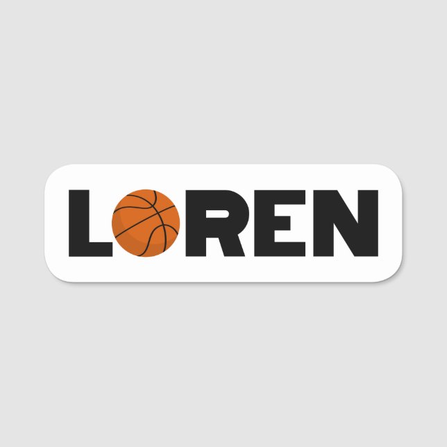 Loren Basketball Name Etiqueta (Anverso)