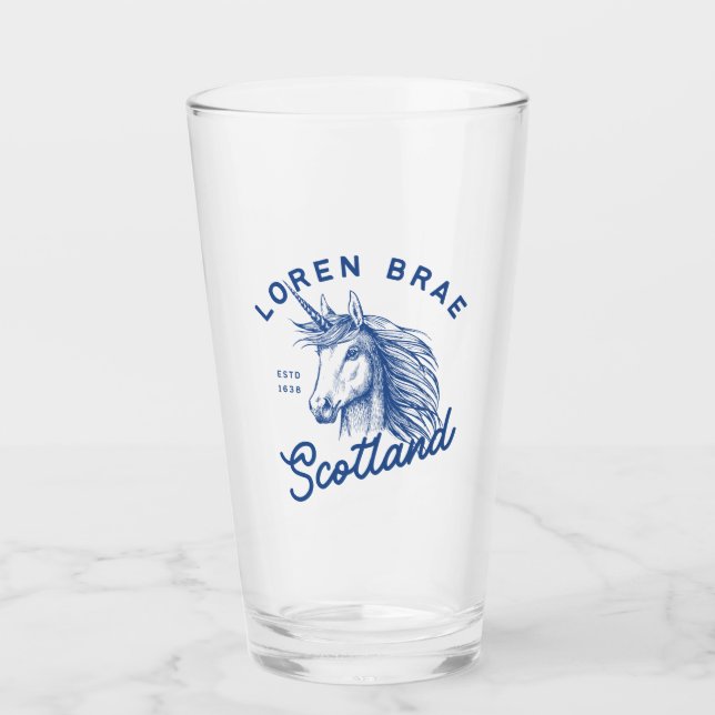 Loren Brae Scotland Unicorn Pint Glass (Anverso)