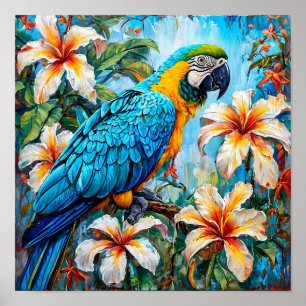 Loro Cacatúa Elegante Arte de Ave Exótica