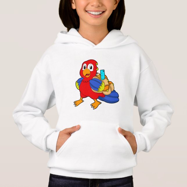 Loro como estudiante con mochila (Anverso)