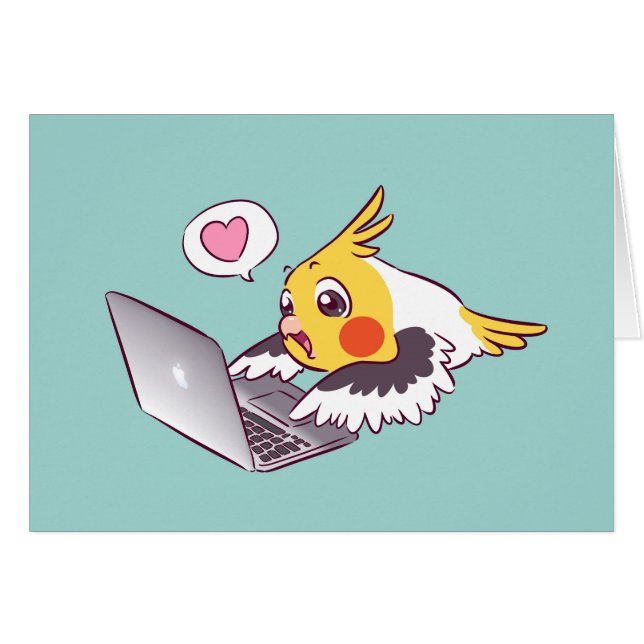 Loro de dibujo lindo del pájaro de Macbook del (Anverso (Horizontal))