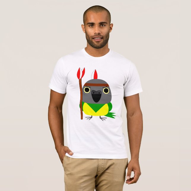 Loro de Senegal, camiseta del indio del nativo (Anverso completo)