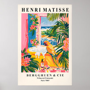 Loro en bañera Arte Impreso Matisse Pared del Baño