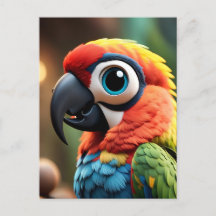 Loro en el anime de la jungla, postal