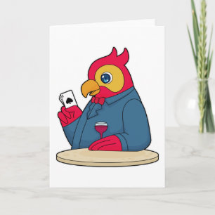 Loro en Poker con tarjetas de póker