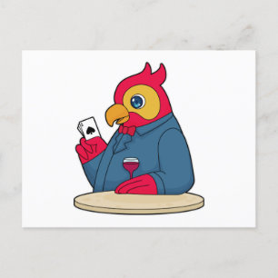 Loro en Poker con tarjetas de póker