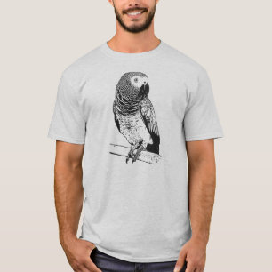 Loro gris en la camisa gris