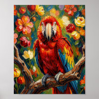 Loro Guacamayo Pretty Impasto | Arte de Pájaros