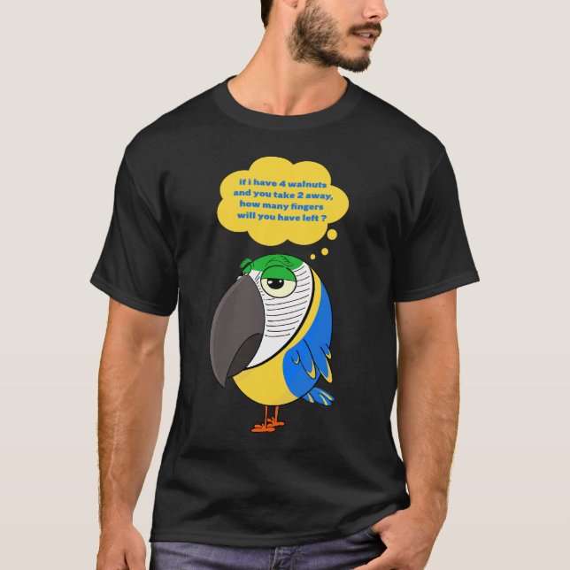 Loro macabro ¡Cuidado con tu dedo! Camiseta (Anverso)