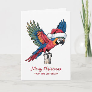Loro Personalizado con Sombrero de Santa Navidad