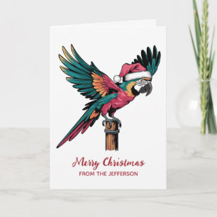 Loro Personalizado con Sombrero de Santa Navidad