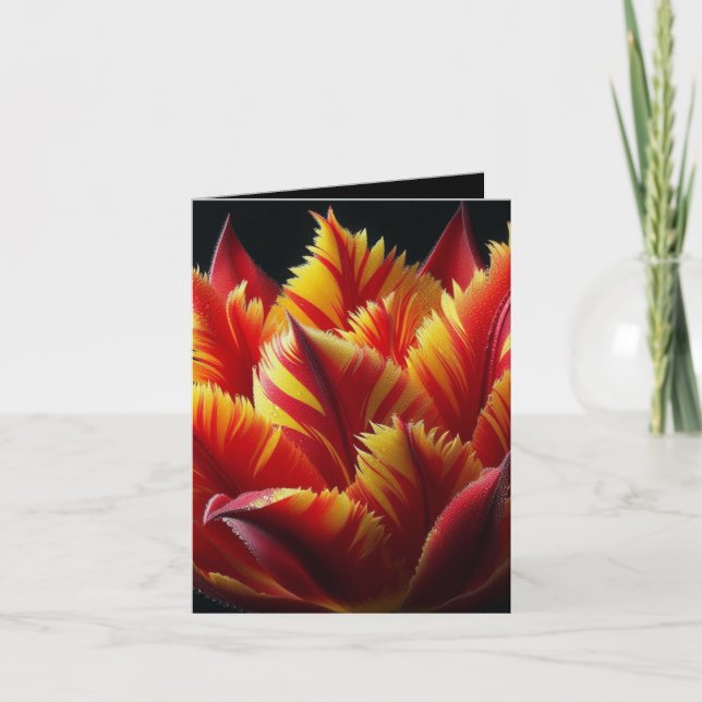 Loro Tulip Floral rojo y amarillo (Anverso)