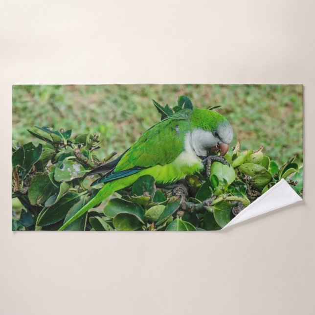 Loro verde (Toalla de baño)