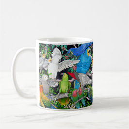 Loros coloridos del mascota de la taza del mundo