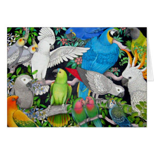 Loros del mascota de la tarjeta del mundo
