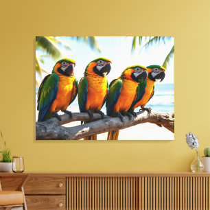 Loros Guacamayos Coloridos por Arte de Pájaros de