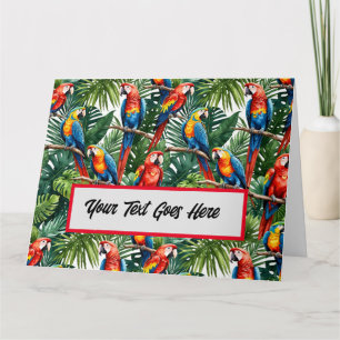 loros tarjeta de saludo de ave tropical macaw